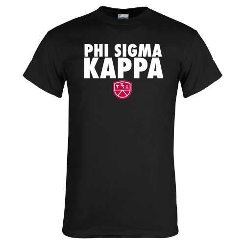 Black T Shirt-Stacked Phi Sigma Kappa