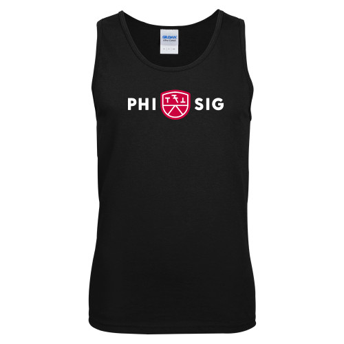 Black Tank Top-Phi Sig Wordmark