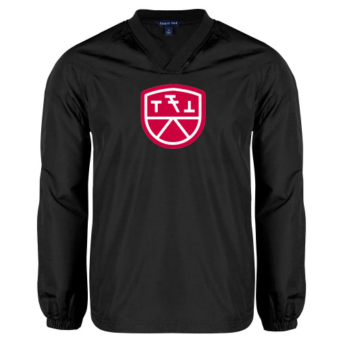 Black V Neck Raglan Windshirt-Primary Mark