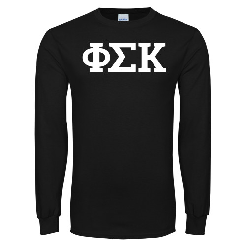 Black Long Sleeve T Shirt-Greek Letters