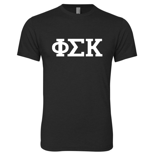  Next Level Black Triblend Tee - Greek Letters