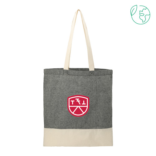  Split Recycled Black Cotton Twill Convention Tote - Primary Mark