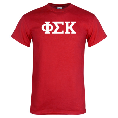 Red T Shirt-Greek Letters