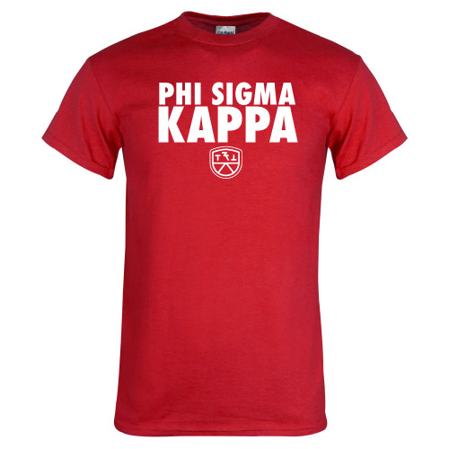 Red T Shirt - Stacked Phi Sigma Kappa