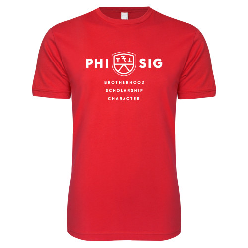  Next Level Red Softstyle T Shirt - Phi Sig Stacked