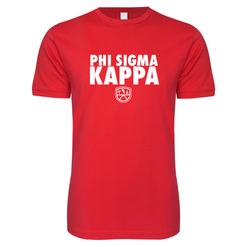  Next Level Red Softstyle T Shirt - Stacked Phi Sigma Kappa
