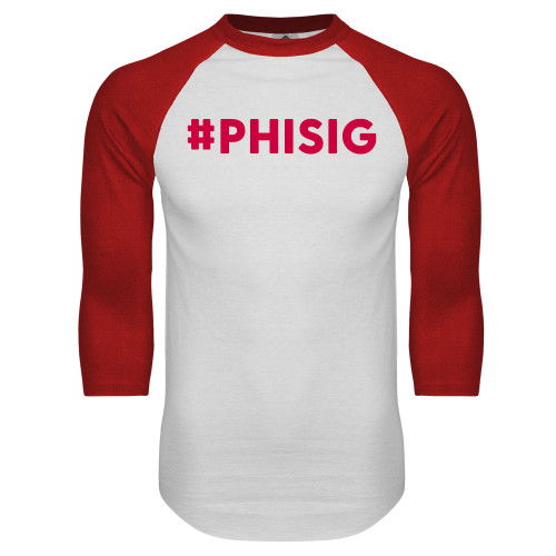White/Red Raglan Baseball T Shirt-PHISIG