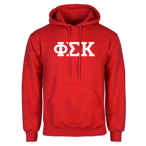 Red Fleece Hoodie-Greek Letters