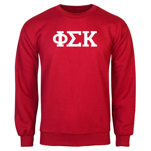 Red Fleece Crew-Greek Letters