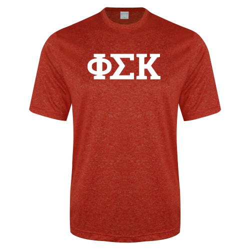 Red Heather Performance Contender Tee-Greek Letters