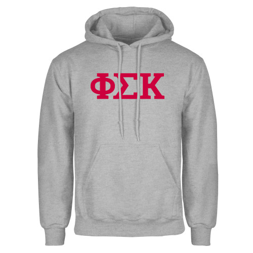 Grey Fleece Hoodie-Greek Letters