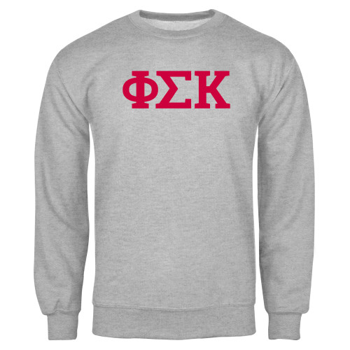 Grey Fleece Crew-Greek Letters