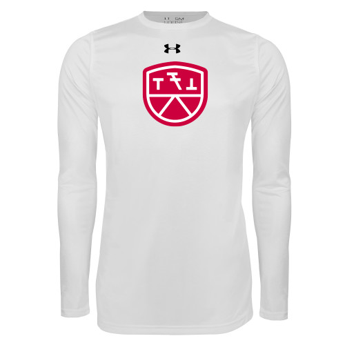 Under Armour White Long Sleeve Tech Tee-Primary Mark