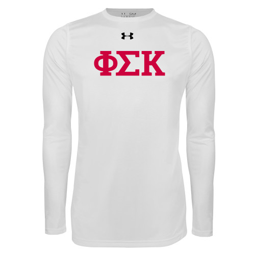 Under Armour White Long Sleeve Tech Tee-Greek Letters