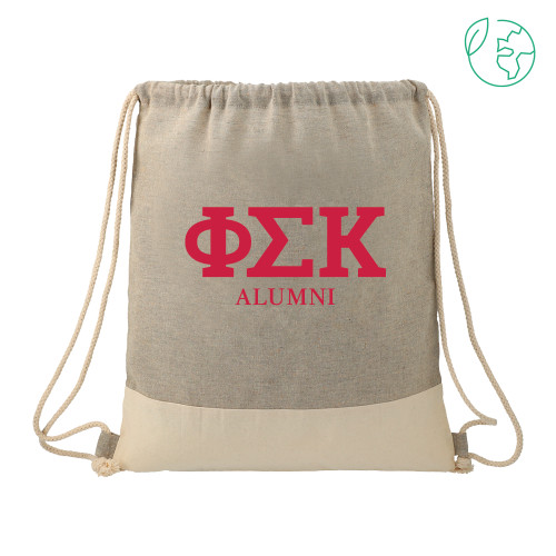  Split Recycled Cotton Grey/Natural Drawstring Bag - Alumni