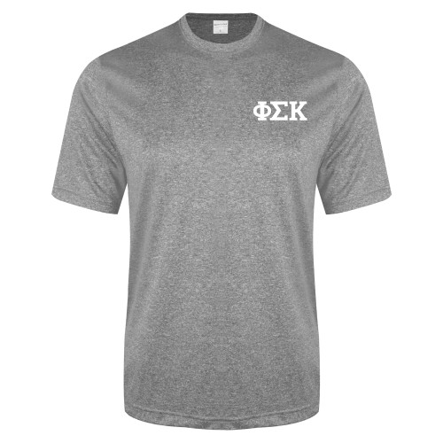 Grey Heather Performance Contender Tee-Greek Letters