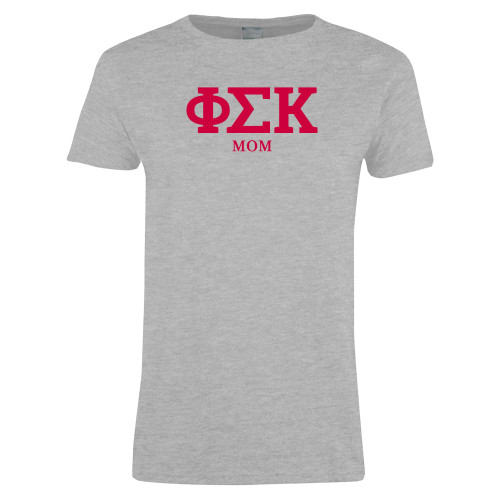 Womens Grey Short Sleeve Tee-Mom