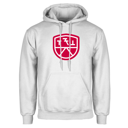 White Fleece Hoodie-Primary Mark