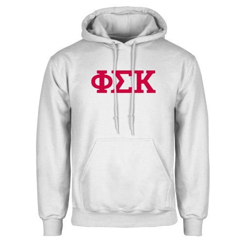 White Fleece Hoodie-Greek Letters