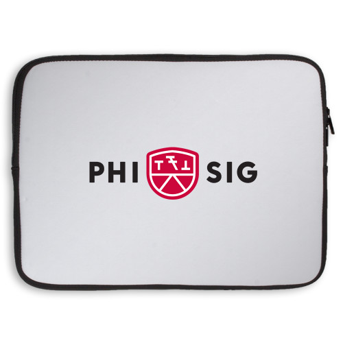 15 inch Neoprene Laptop Sleeve-Phi Sig Wordmark