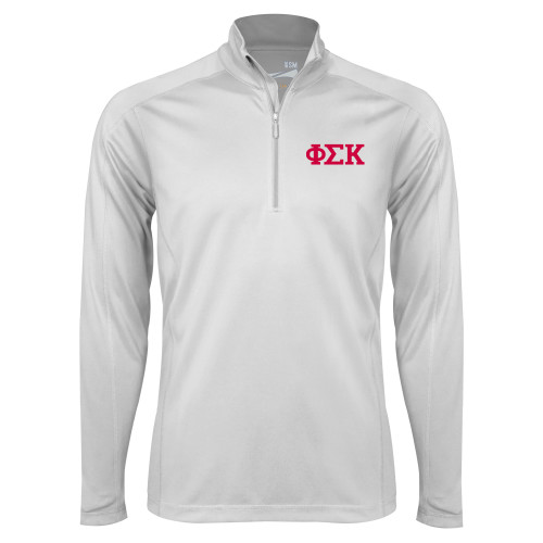 Syntrel White Interlock 1/4 Zip-Greek Letters