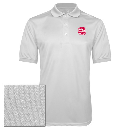 White Dry Mesh Polo-Primary Mark