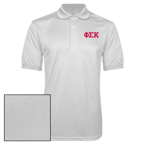 White Dry Mesh Polo-Greek Letters