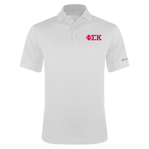 Columbia White Omni Wick Drive Polo-Greek Letters