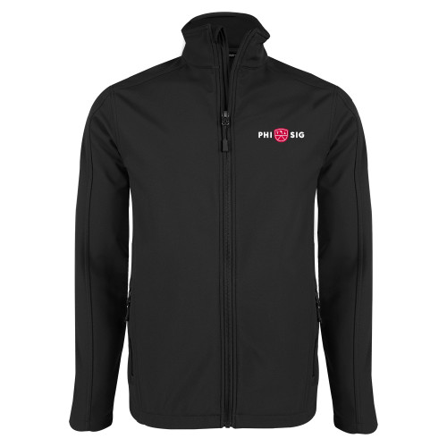 Black Softshell Jacket-Phi Sig Wordmark