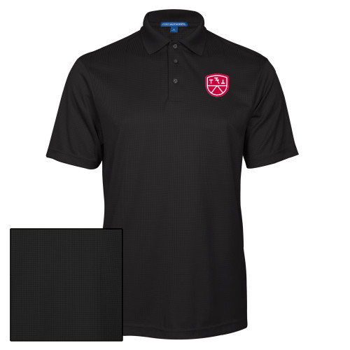 Black Performance Fine Jacquard Polo-Primary Mark