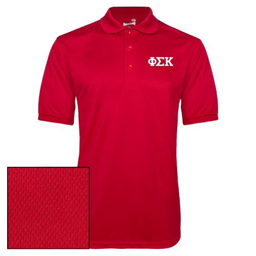 Red Dry Mesh Polo-Greek Letters