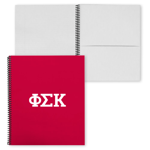 College Spiral Notebook w/Black Coil-Greek Letters