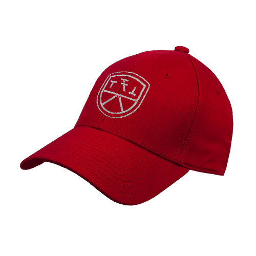 Red Structured Adjustable Pro Style Hat-Primary Mark