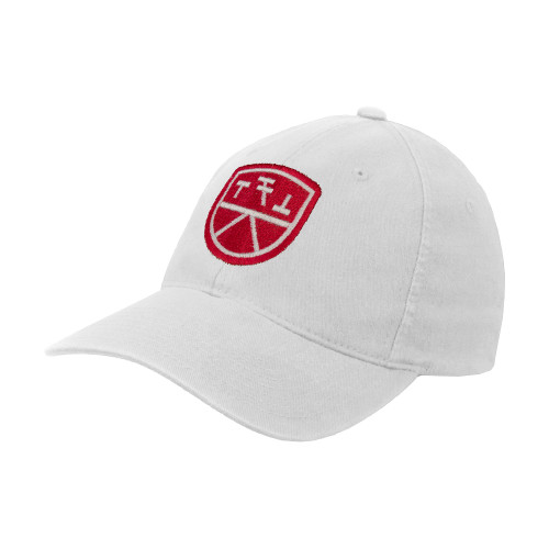 White Flexfit Structured Low Profile Hat-Primary Mark