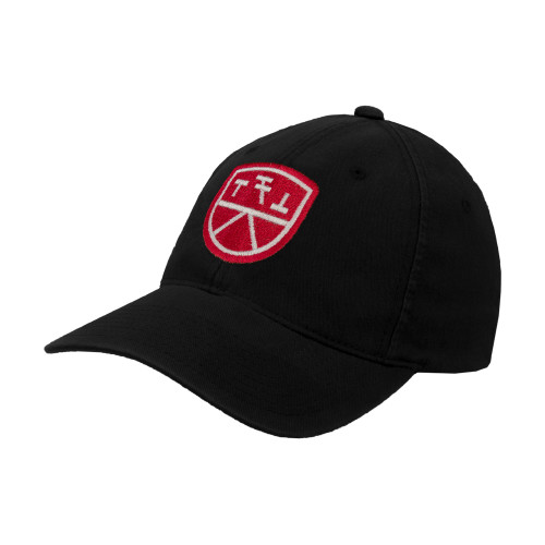 Black Flexfit Structured Low Profile Hat-Primary Mark