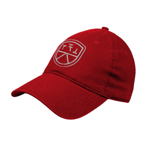 Red Unstructured Adjustable Low Profile Hat-Primary Mark