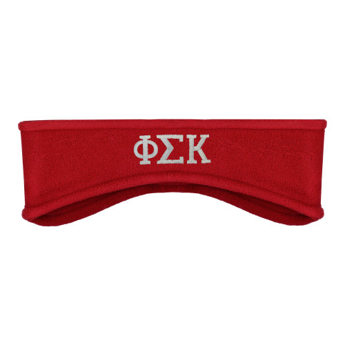 Red Stretch Fleece Headband-Greek Letters