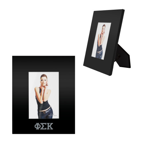 Black Metal 4 x 6 Photo Frame-Greek Letters  Engraved