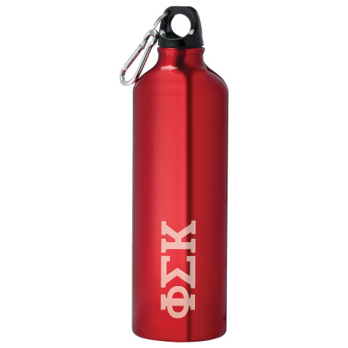 Venture Aluminum Red Bike Bottle 26oz-Greek Letters  Engraved