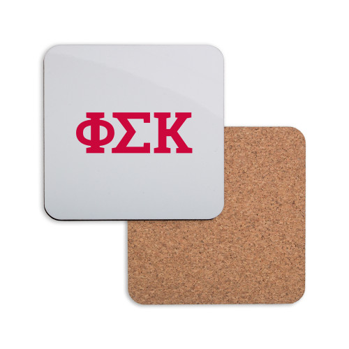 Hardboard Coaster w/Cork Backing-Greek Letters