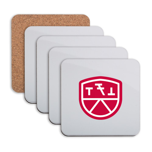 Hardboard Coaster w/Cork Backing 4/set-Primary Mark