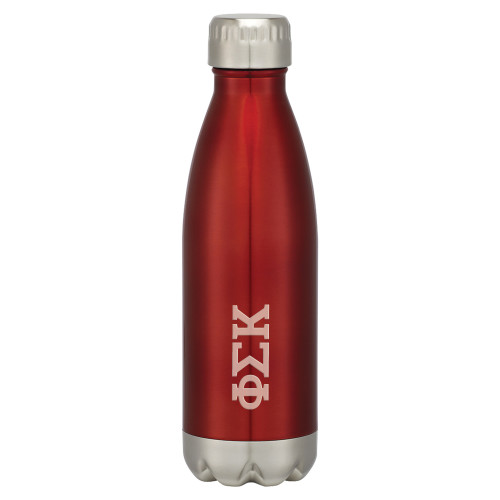 Swig Stainless Steel Red Bottle 16oz-Greek Letters  Engraved