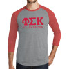 Thumbnail image for  Grey/Red Heather Triblend Baseball Raglan Tee