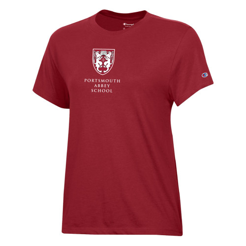 Portsmouth Abbey Champion Womens Cardinal Core Short Sleeve Tee-XS