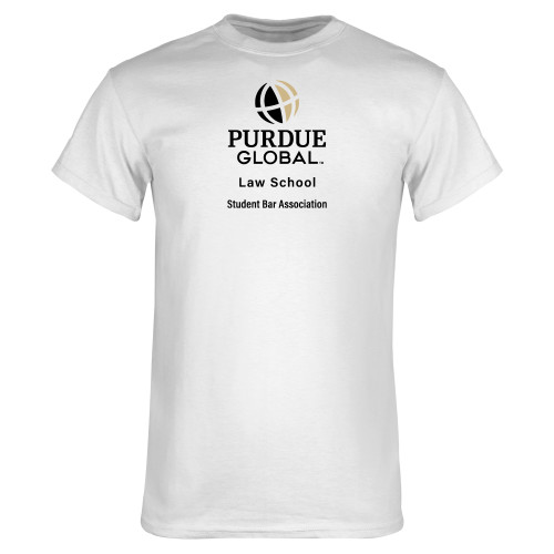  White T Shirt - Purdue Global - Student Bar Association Stacked