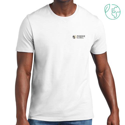  Allmade White Organic Cotton Tee - Purdue Global Primary Mark - Horizontal