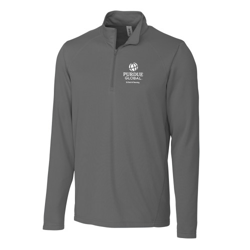  C&B Titan Grey Clique Ice Pique Half Zip - Purdue Global - School of Nursing Stacked