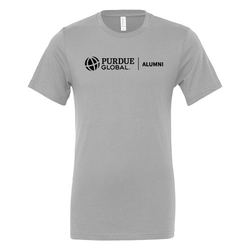  Bella + Canvas Ash Grey Jersey Cotton T Shirt - Purdue Global Alumni Horizontal