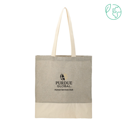  Split Recycled Grey Cotton Twill Convention Tote - Purdue Global - Human Services Club
