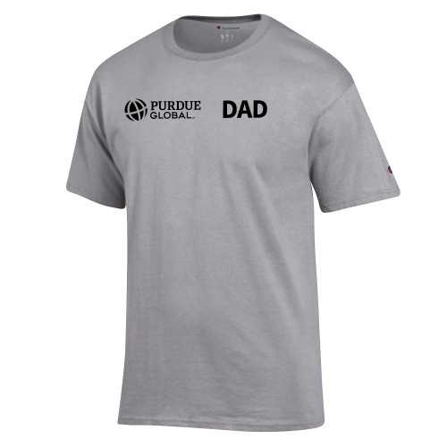  Champion Oxford Grey T Shirt - Purdue Global Dad - Horizontal